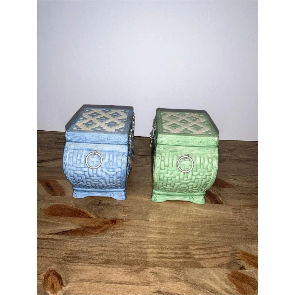 Mary Ann Lasher Cozy Country Kitties Porcelain Music Box Lot Mabel Annabelle Cat